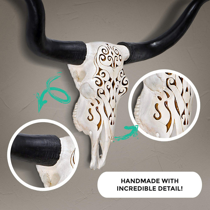 Foundry Select Carved Faux Longhorn Skull Wall Décor Wayfair